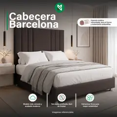 MUEBLES MACRUMO - Cama tapizada Alessia - 2 Plz - Color Marrón