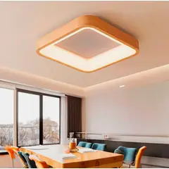 GENERICO - Lámpara de Techo 73W Led 3 en 1 Wood