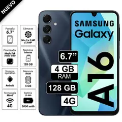 SAMSUNG - Celular Galaxy A16 4G 4GB+128GB - Negro