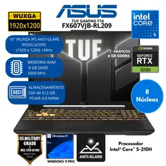 ASUS - Laptop Asus TUF F16 Intel Core 5 (FX607VJB-RL209) RAM 8 GB SSD 512 GB 16"WUXGA Windows 11 PRO