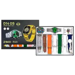 GENERICO - D14 GS Smartwatch con 7 correas + Reloj Deportivo - Gris
