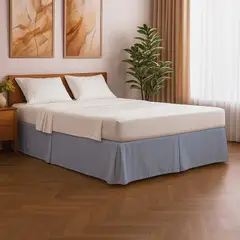 GENERICO - Cubre Tarima con Pliegues Queen 200 x 160 x 30 cm Gris