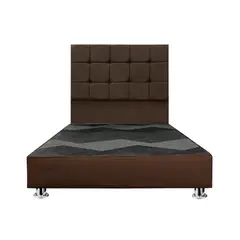 MUEBLES MACRUMO - Cama tapizada Deco Atenas - 2 Plz - Color Marrón