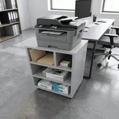 GENERICO - Mueble Auxiliar para impresora de melamina gris