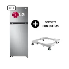 LG - Refrigeradora Top freezer GT24BPP 241 L Plateada + SOPORTE CON RUEDAS
