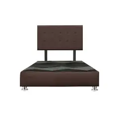 MUEBLES MACRUMO - Cama tapizada Lima - 2 Plz - Color marrón