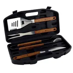 FACUSA - Set Parrillero X 4 M/Madera C/Maletin -