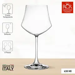 RCR  ITALIA - Copas de Cristal Ego 2 RCR 430 ml 6 Piezas