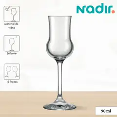 NADIR - Copa de Vidrio Alambic Pisco 90 Ml 12 Piezas