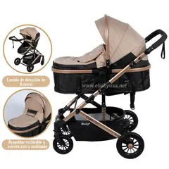 EBABY - Coche Cuna Moisés de Lujo «COMFORT» Beige