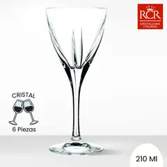 RCR - Copas de Cristal Fusion 3 Vino Tinto RCR 210 ml 6 Piezas