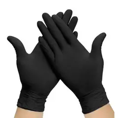 GENERICO - 10 cajas de Guantes de Nitrilo Negro Talla M  x 100 Unidades C.U.