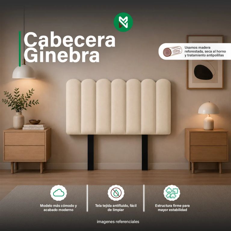 Cabecera Alta Ginebra de 2 Plz - Color Beige claro