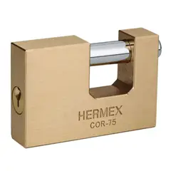 HERMEX - Candado antipalanca 75mm cuerpo de latón llave tradicional - 43357