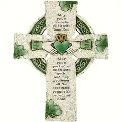 VATYERTY - Cruz de pared con bendición irlandesa resina y madera manufacturada