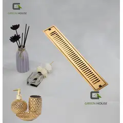 GREEN HOUSE - SUMIDERO DORADO BRILLANTE ACERO SUS 304 DE 8x60 CM