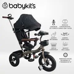 BABY KITS - Triciclo Fort Premium Gold - 5 en 1 Negro