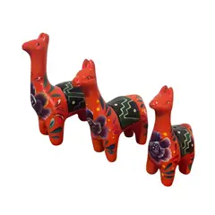 ACHALLAY ARTESANIA DE BARRO - Set de Llamitas de Pucara - 3 Piezas