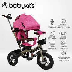 Baby Kits - Triciclo Fort Premium Gold - 5 en 1 Rosado