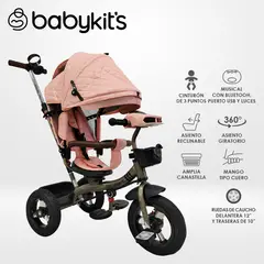 BABY KITS - Triciclo Fort Premium Gold - 5 en 1 Rosado