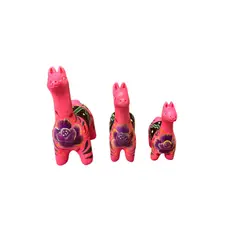 ACHALLAY ARTESANIA DE BARRO - Set de Llamitas de Pucará - 3 Piezas
