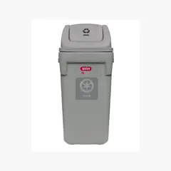 BASA - Papelera Rino Gris T/Vaiven Azul 120 Lt Ecobasa.