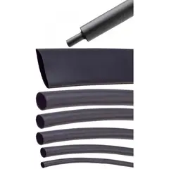 GENERICO - TUBOS TERMO RETRACTIL 25MM NEGRO PACK X10UNID 5CM