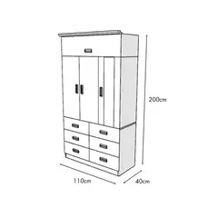 MUEBLES MACRUMO - Ropero de 100cm - Color BRIXTON