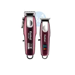 KEMEI - Combo KM-8526 Digital Cortadora y Trimmer Inalámbrica Color Violeta