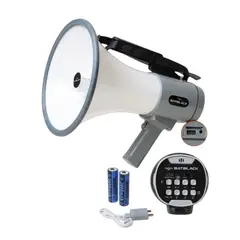 BATBLACK - Megáfono Recargable 120W con Sirena Bluetooth y USB BT-MF98 BATBLACK