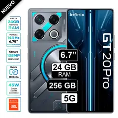 INFINIX - Celular Gt 20 Pro 5G Dual Sim 256GB 12GB Ram + 12GB Virtual Azul
