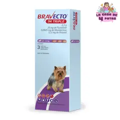 BRAVECTO - BRAVECTO 1M TRIPLE caja x3 pastillas 1.27 kg a 2.5 kg