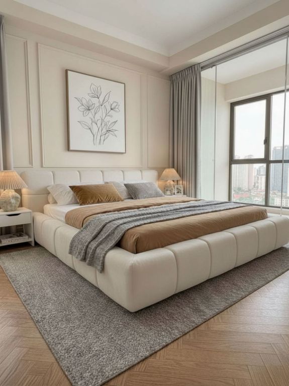 Cama Box Tarima Deluxe Champagne Queen La Industria