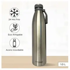 THERMOS - BOTELLA DE ACERO MORAY GRIS DE 1LT