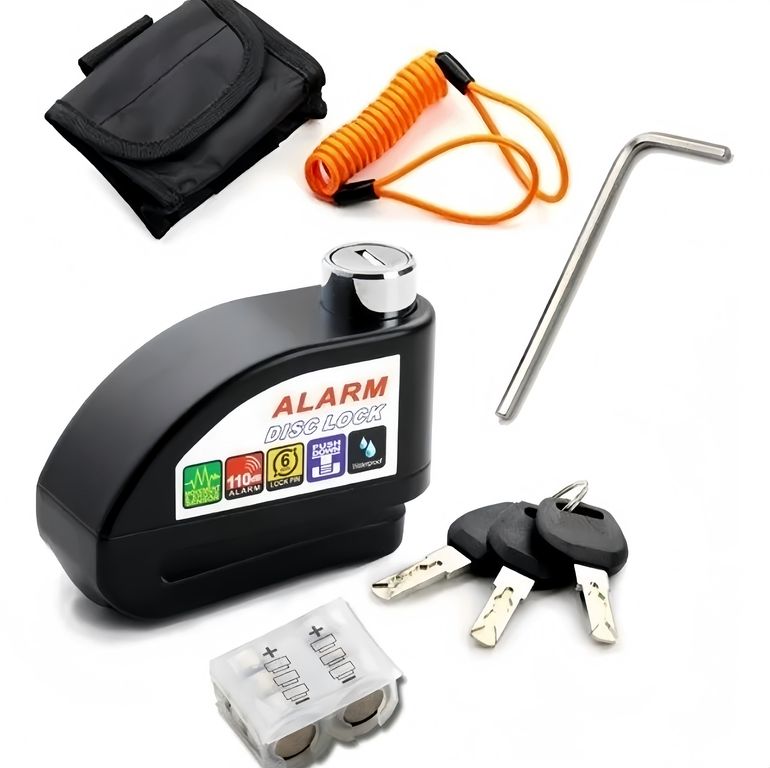 Candado Freno Disco Moto Bici Alarma Bloqueo Antirrobo