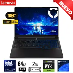 LENOVO - LAPTOP LEGION 9 18IAX10 ULTRA CORE 9 275HX RAM 64GB SSD 2TB RTX 5090 24GB 18" WUXGA IPS