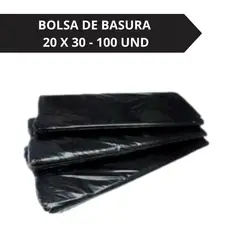 GENERICO - BOLSAS DE BASURA 20 X 30 PAQUETE DE 100 UND