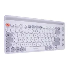 TEROS - TECLADO INALÁMBRICO TE-4070S, 2.4 GHz, bluetooth 3.0 / 5.2 BLANCO