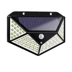 GENERICO - Lampara solar con sensor de oscuridad y movimiento luz 100 leds