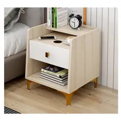 TU MESITA - Velador Moderno Susana 1 Cajón Color Manzano TU MESITA