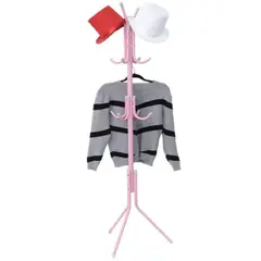 GENERICO - Perchero de Pie Metal Organizador Colgador Estante 1.75 MT Rosado