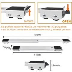 GENERICO - BASE MOVIL SOPORTE EXPANDIBLE PARA LAVADORA, REFRIGERADOR DE 2 PIEZAS