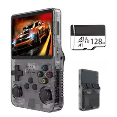 OVOTOUMI - Consola Portatil Retro Game R36S 128GB Negro y Estuche
