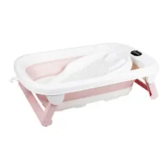 CARESTINO - Bañera Plegable con Soporte Maui 40L Rosa