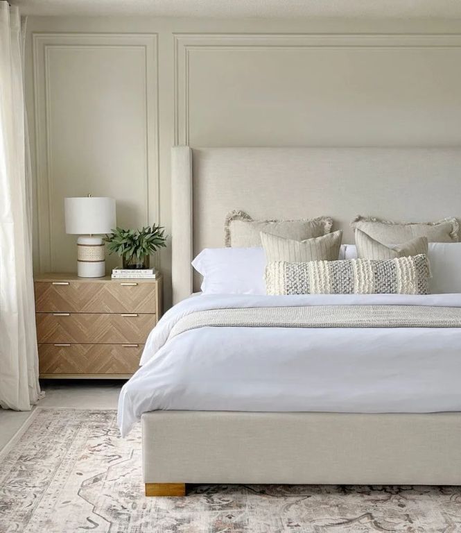Cama Box Tarima + Cabecera Lina Beige King