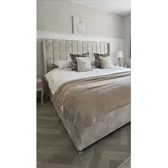 GENERICO - Cama Box Tarima + Cabecera Sole Beige King