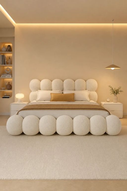 Cama Nube Marfil Queen