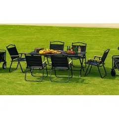 GENERICO - JUEGO DE 1 MESA Y 6 SILLAS PLEGABLES PARA ACAMPAR