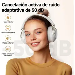 QCY - Audífonos Inalámbricos H3 Pro Blanco 50dB Cancelación de Ruido