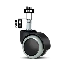 OFIDEAS - Pack 5 Ruedas Garruchas Goma Para Sillas De Oficina 50 Mm